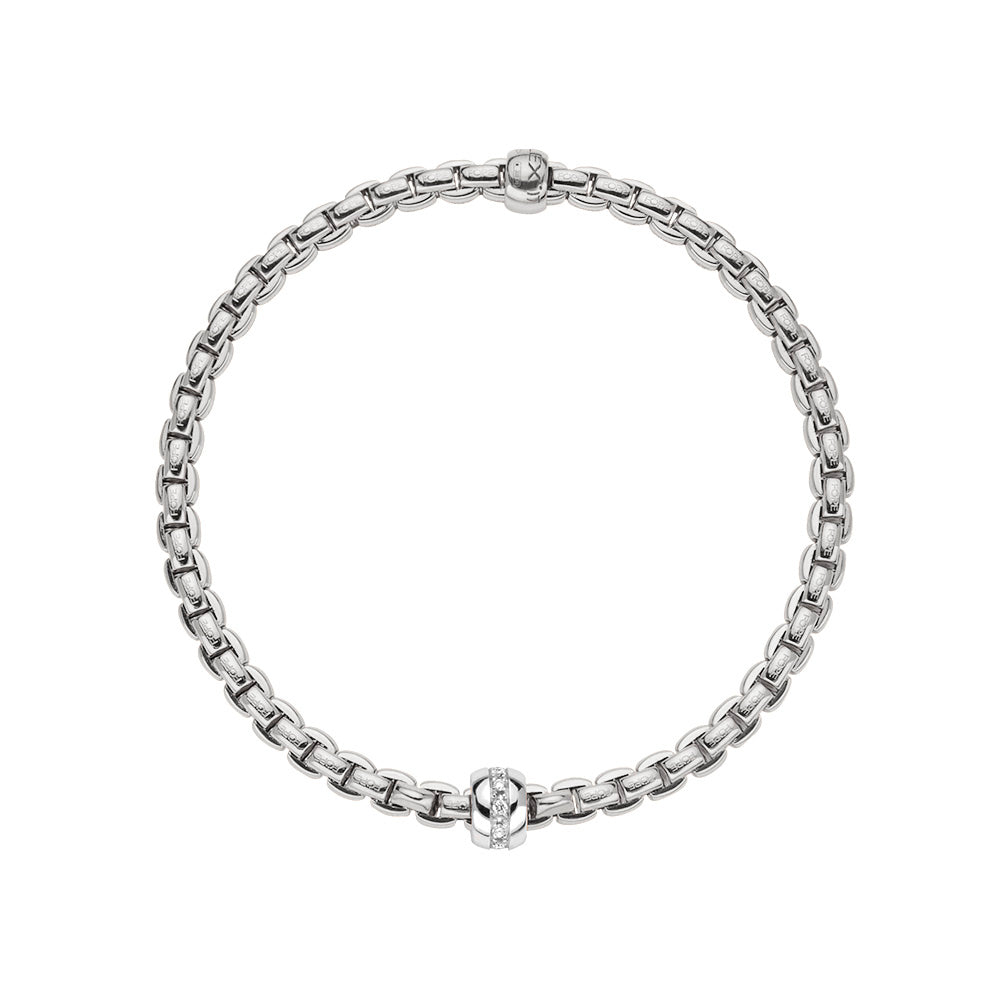 FOPE 18ct White Gold Eka Tiny Flex-It 0.07ct Diamond Bracelet 73301BX_BB_B_XBX