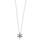 9ct White Gold Tanzanite and Diamond Flower Pendant Only GP781M