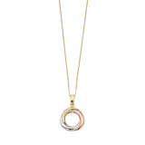 9ct Tricoloured Gold Entwined Circle Pendant Only GP821