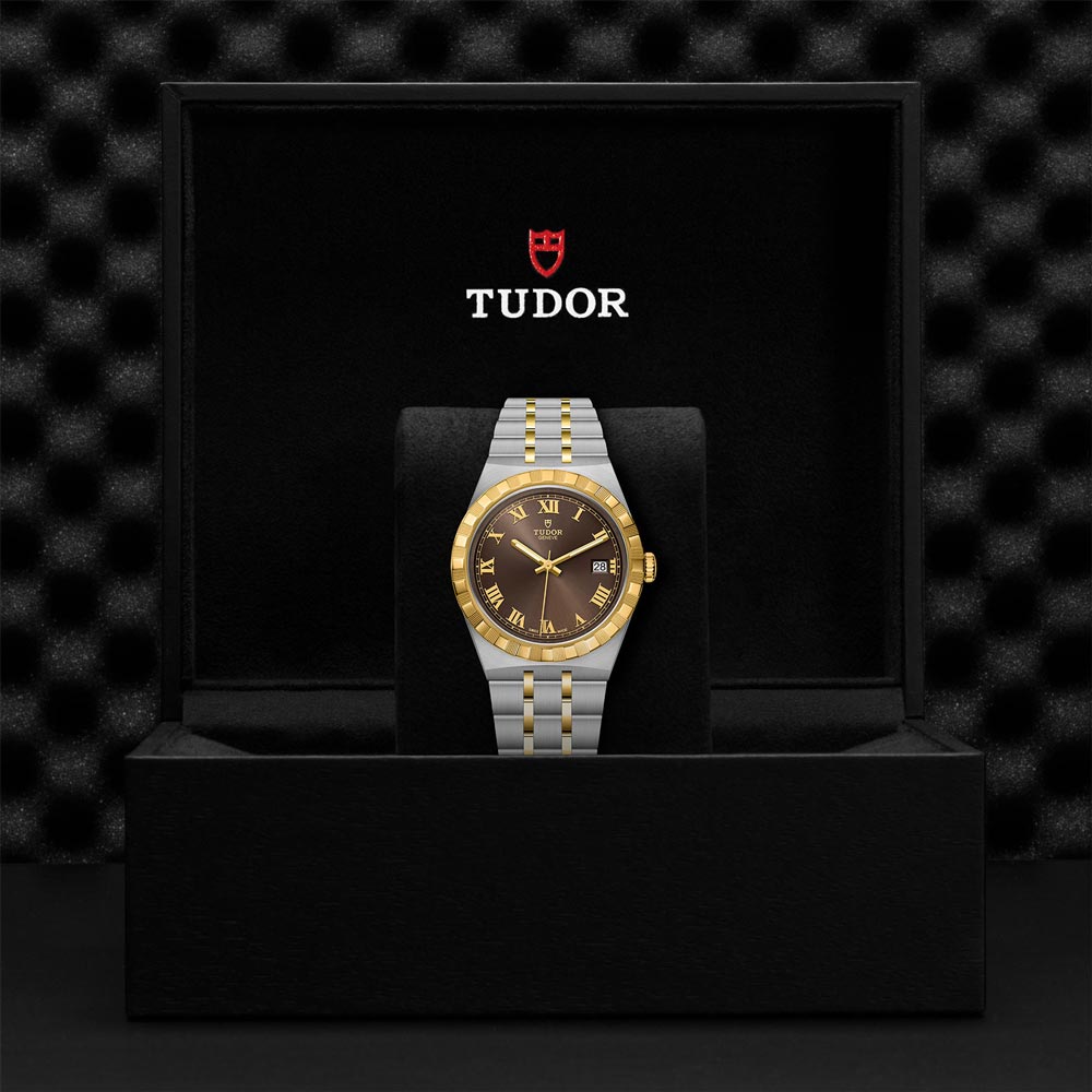 TUDOR Royal 38mm Chocolate Brown Dial Steel & Gold Watch M28503-0007