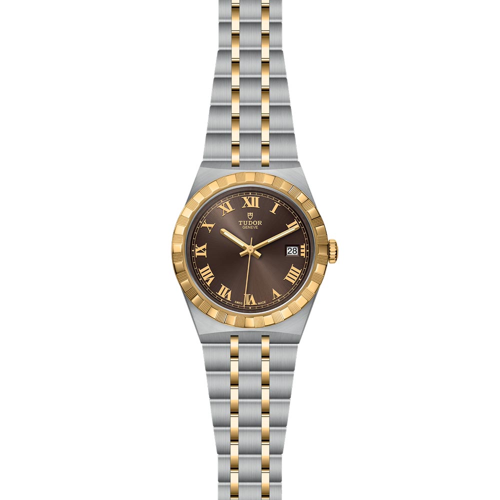 TUDOR Royal 38mm Chocolate Brown Dial Steel & Gold Watch M28503-0007