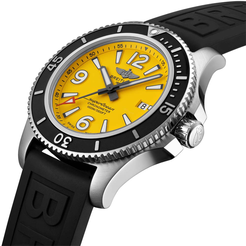 Breitling Superocean 44mm Yellow Dial Stainless Steel Automatic Gents