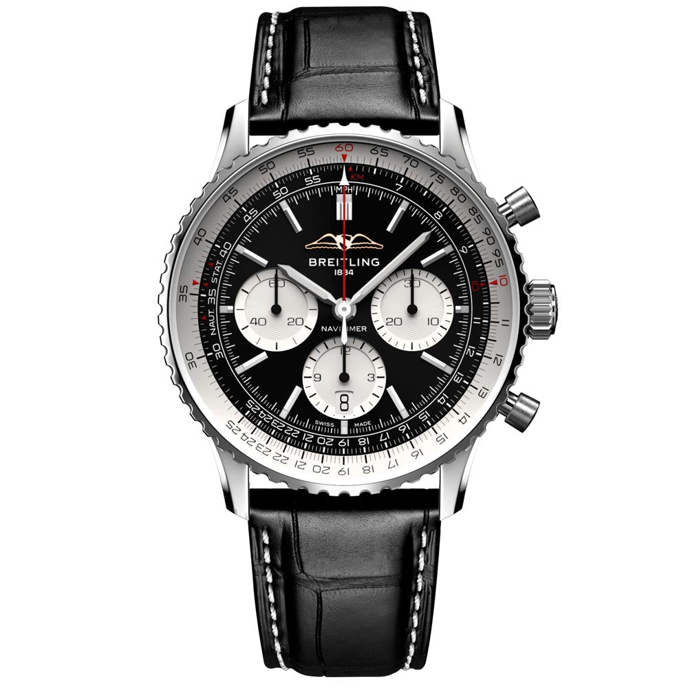 Breitling Navitimer B01 Chronograph 43mm Black Dial Automatic Gents Watch AB0138211B1P1