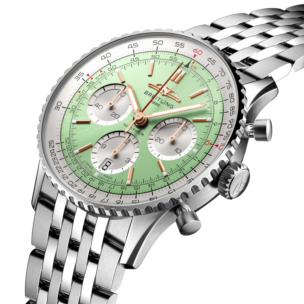 Breitling stainless steel back water resistant hot sale