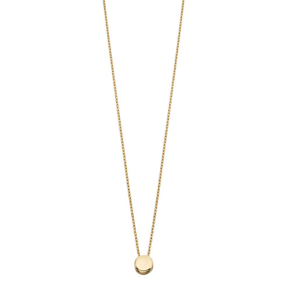 9ct Yellow Gold Plain Disc Necklace GN289