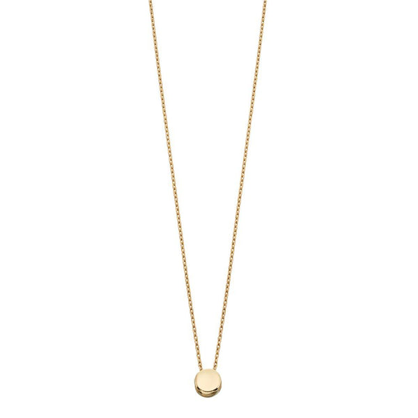 9ct Yellow Gold Plain Disc Necklace GN289