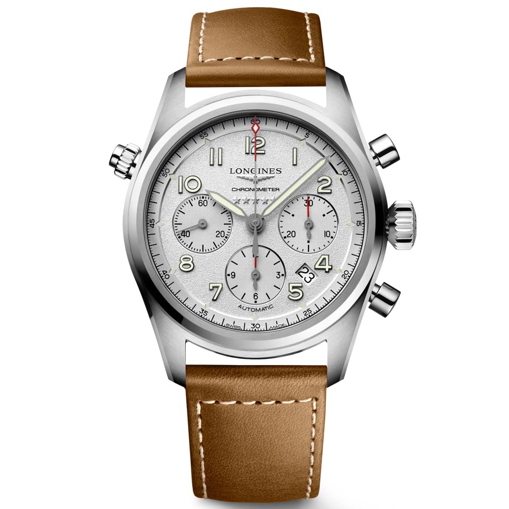 Longines Spirit 42mm Silver Dial Automatic Chronograph Gents Watch L3.