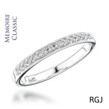 The Memoire Classic Platinum Round Brilliant Cut Diamond Half Eternity Ring