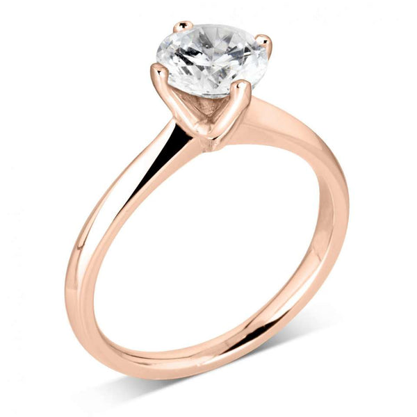 Solitaire diamond rose sales gold ring