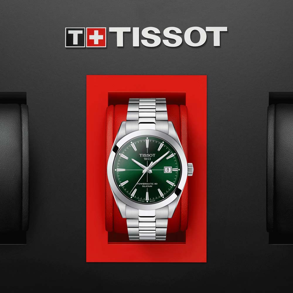 Tissot Gentleman Powermatic 80 Silicium 40mm Green Dial Automatic Gents Watch T1274071109101