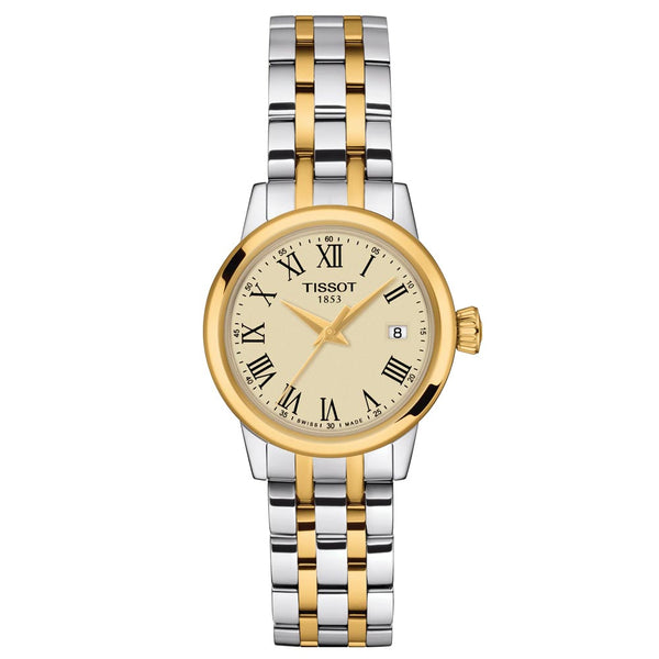 Tissot Classic Dream Lady 28mm Ivory Dial Yellow Gold PVD Steel