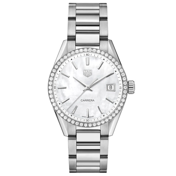 TAG Heuer Carrera 36mm MOP Dial Diamond Quartz Ladies Watch