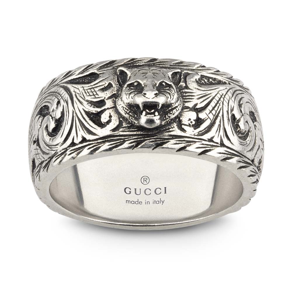Gucci Garden Silver Feline Head Ring YBC433571001